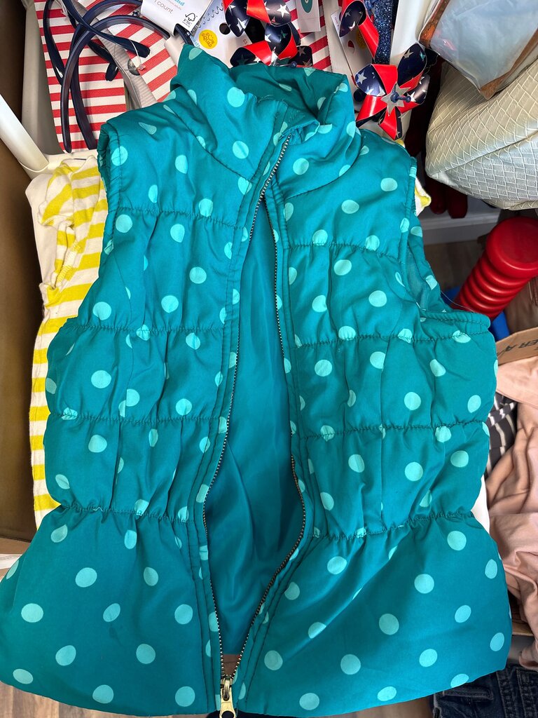 Girls' Aqua Polka Dot Vest