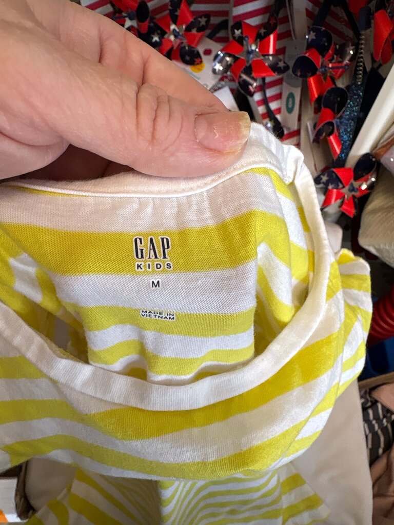 GAP Kids Yellow and White Striped T-Shirt