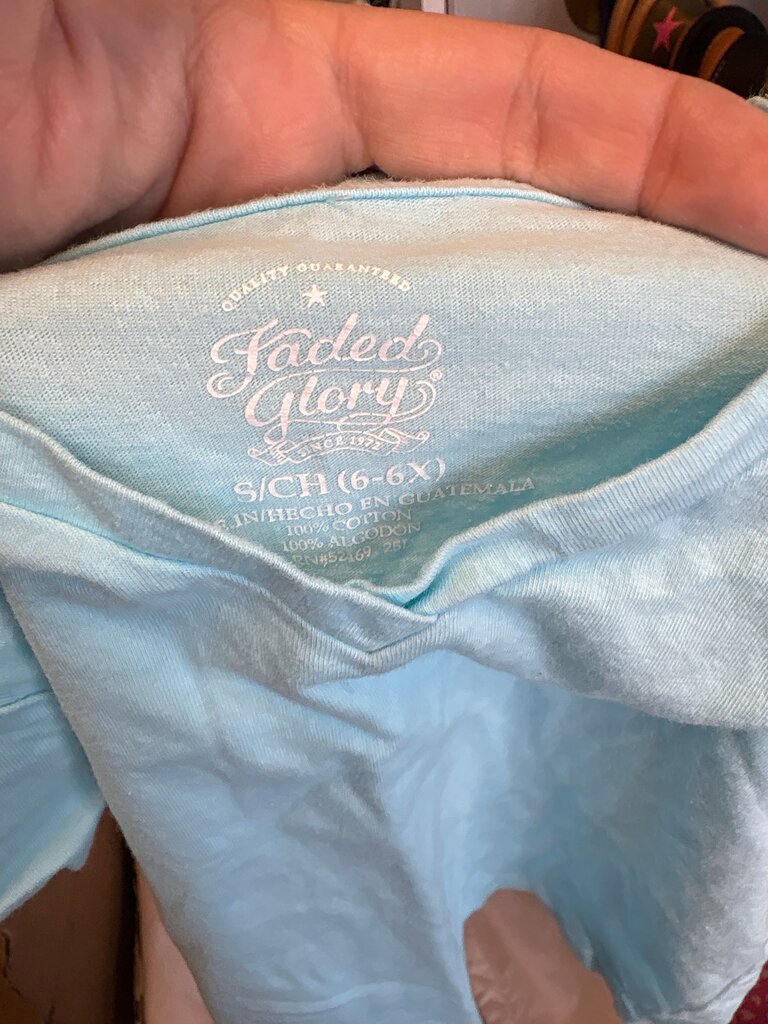 Faded Glory Girls' Short Sleeve V-Neck T-Shirt