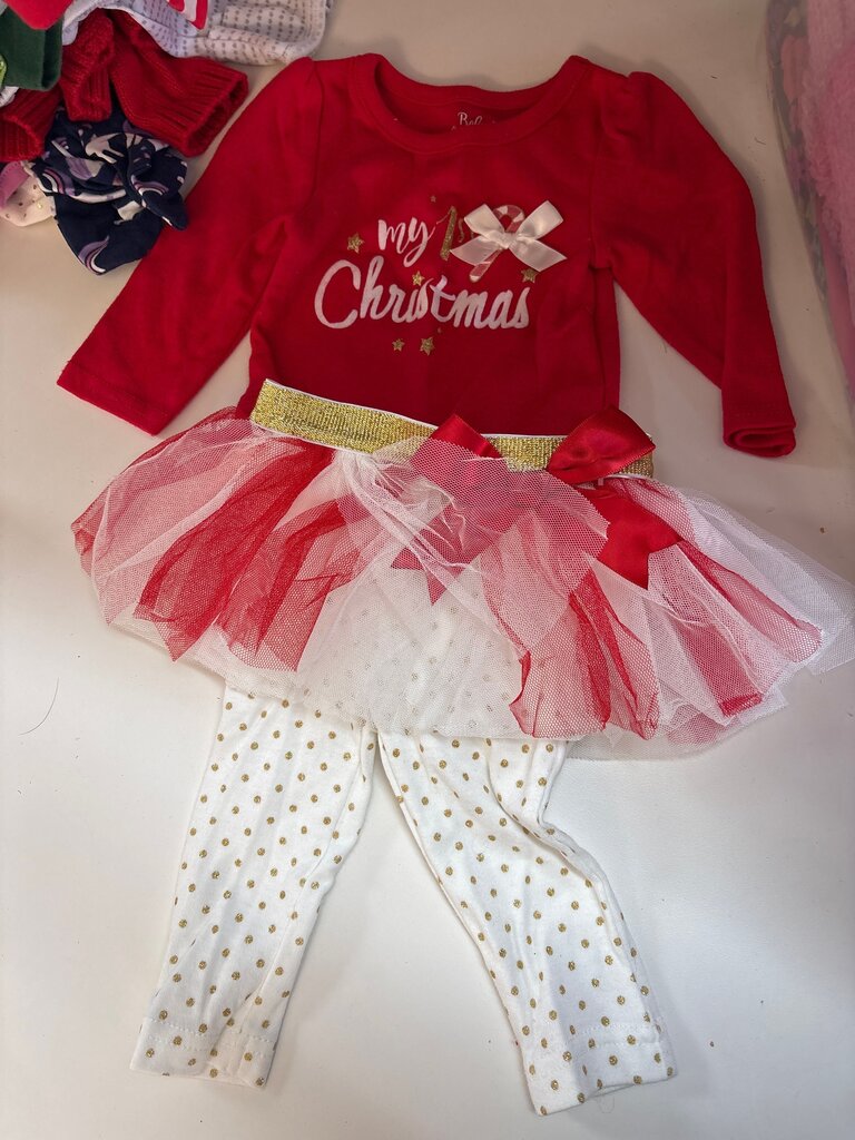 Baby Essentials Red Christmas Outfit with Tutu