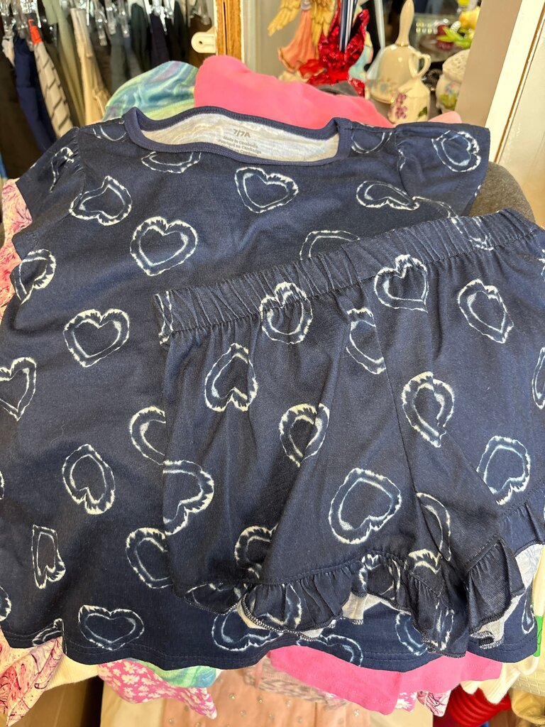 Carter's Girls' Heart Print Top and Shorts Set