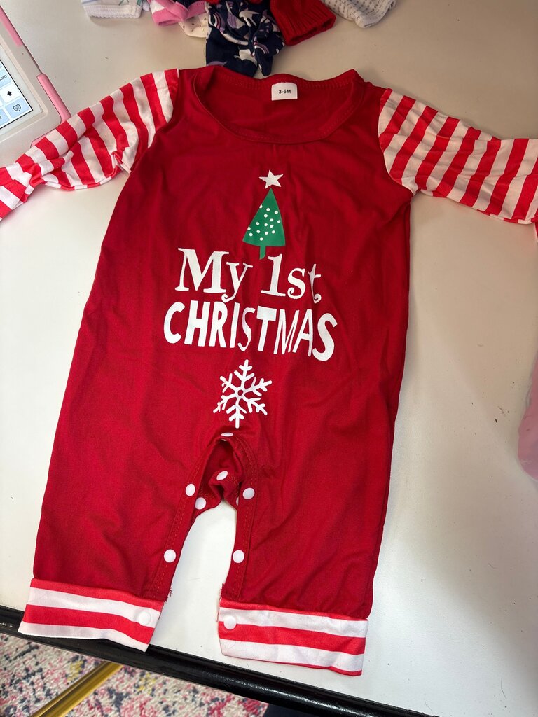 My 1st Christmas Red Romper