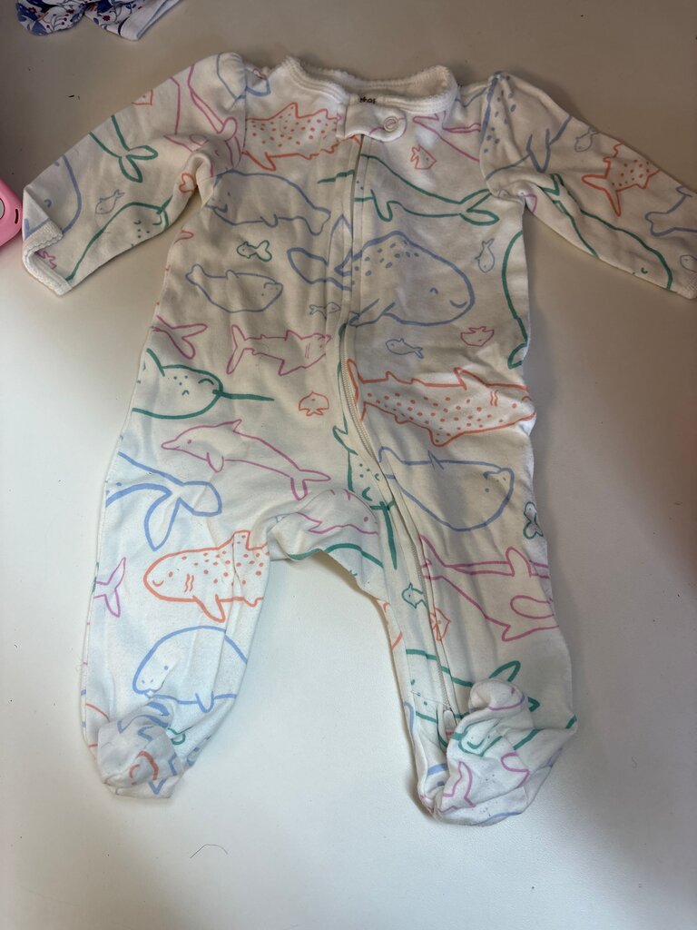 Carter's Infant Zippered Romper with Sea Life Print