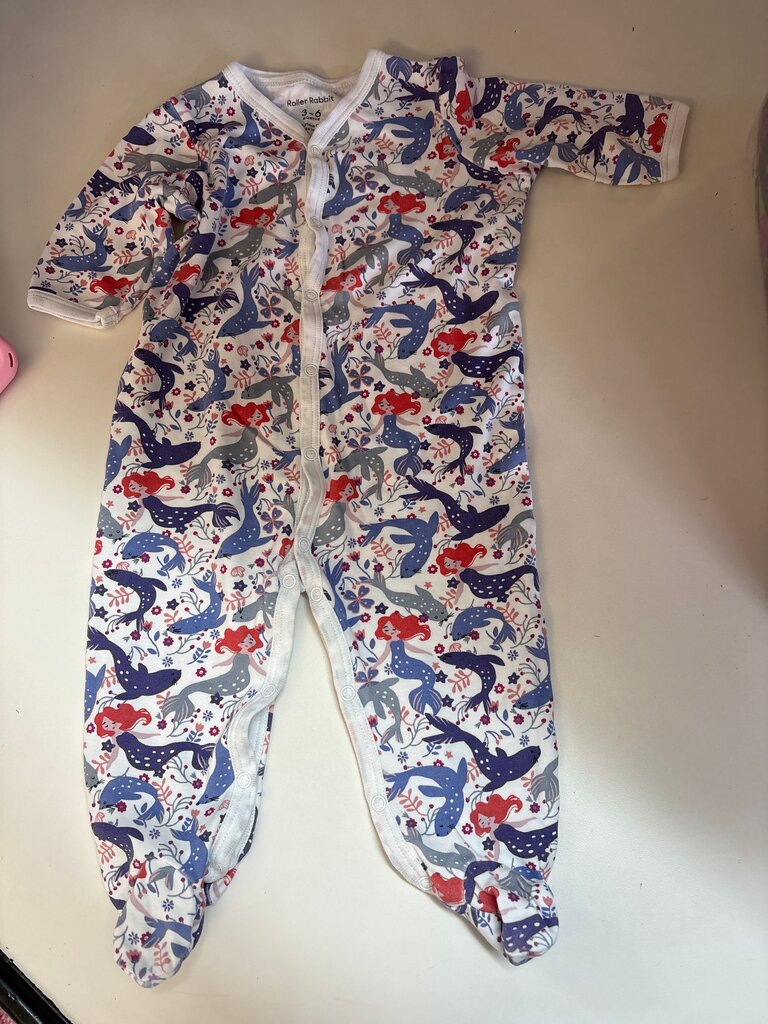 Roller Rabbit Baby Onesie with Mermaid and Floral Pattern