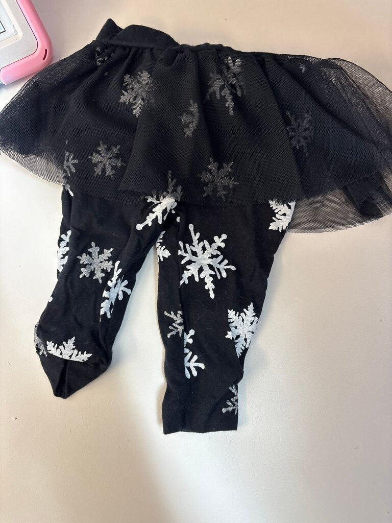 Carter's Black Snowflake Print Tutu Leggings