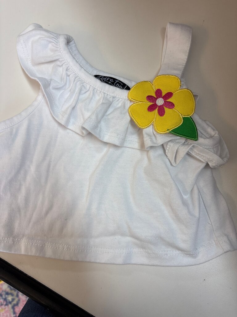 Rare Too! Baby Girl Ruffle Top with Floral Applique