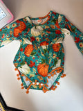 Pumpkin Floral Baby Romper