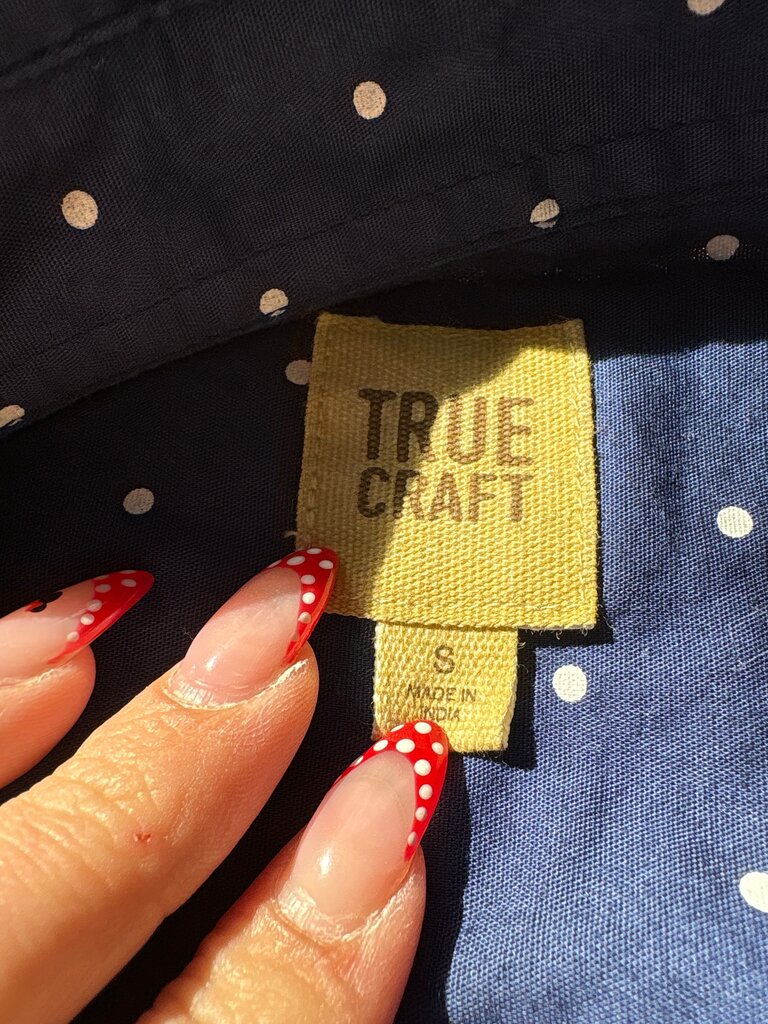 True Craft Women's Navy Polka Dot Shirt