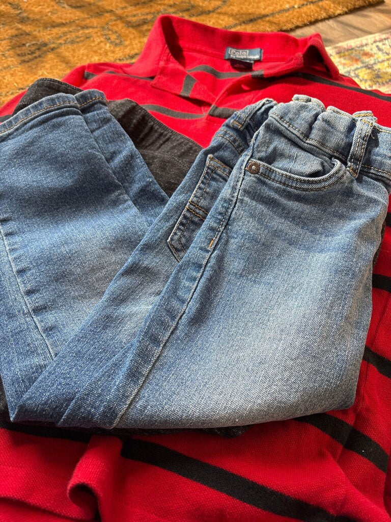 OshKosh B'gosh Toddler Jeans and Red Striped Top Set