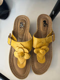 Yellow Floral Slide Sandals