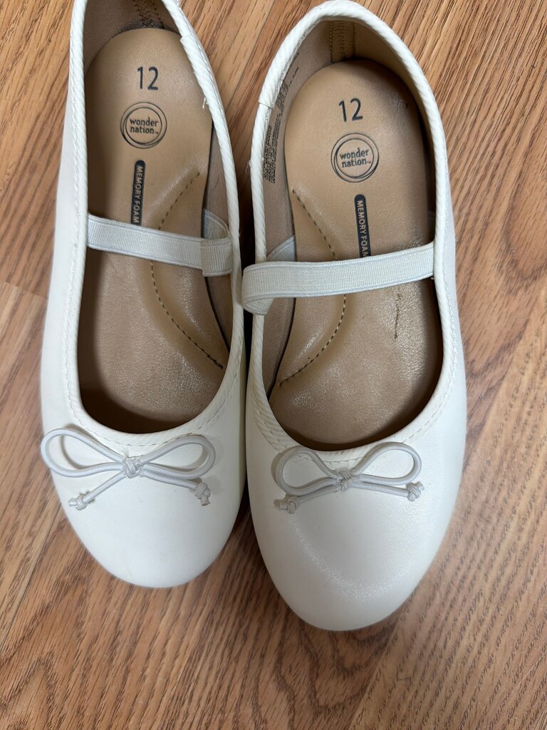 Wonder Nation Girls' White Ballet Flats