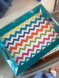 Colorful Chevron Pattern Serving Tray