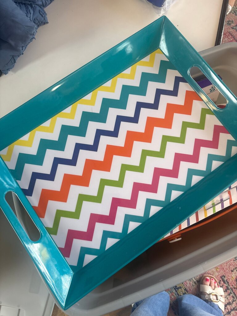 Colorful Chevron Pattern Serving Tray