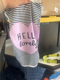 Black and White Striped Dog Shirt with Pink Heart