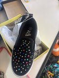 Art Class Black Slip-On Shoes with Colorful Rhinestones