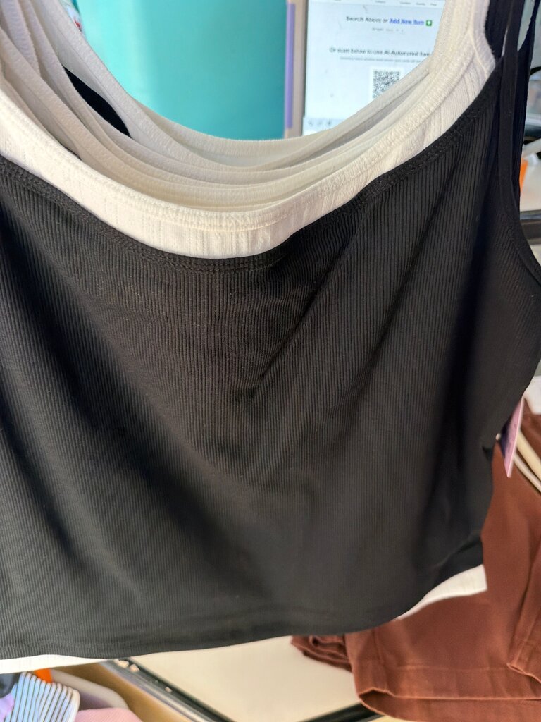 Women's Black Ribbed Tank Top