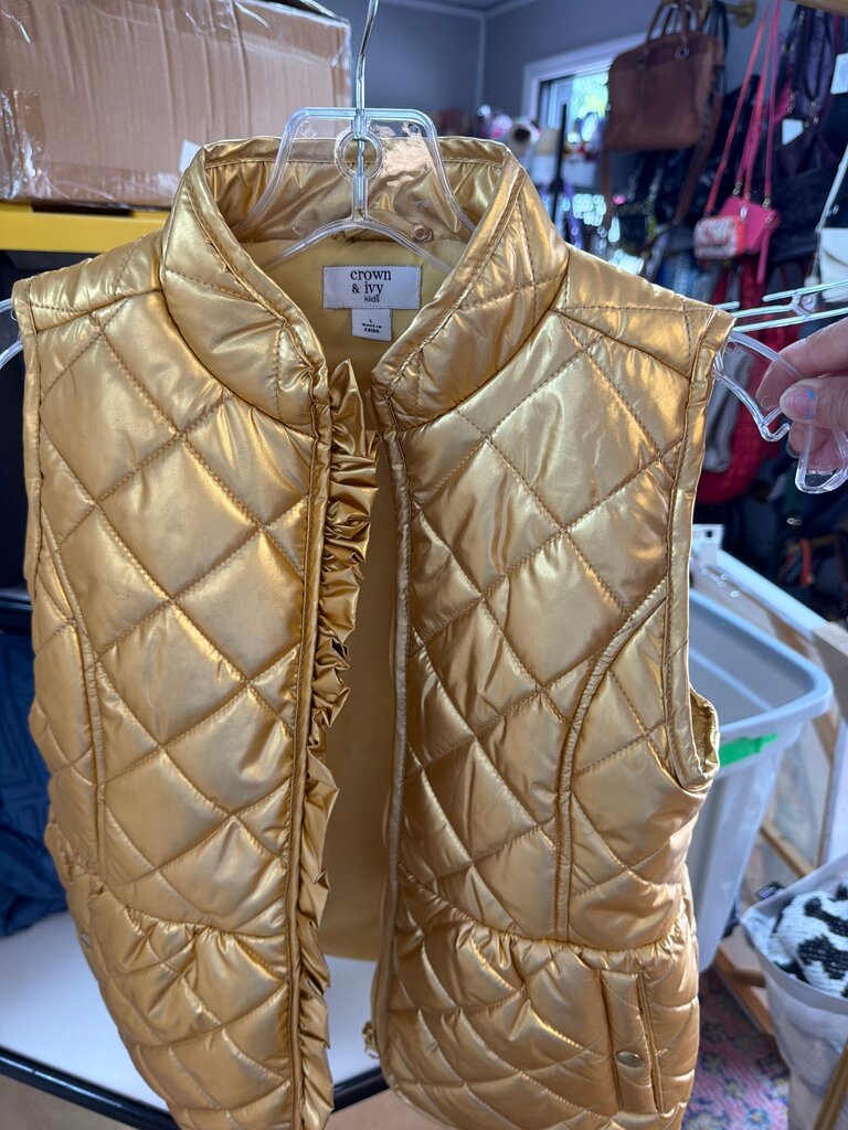 Crown & Ivy Kids Gold Quilted Vest