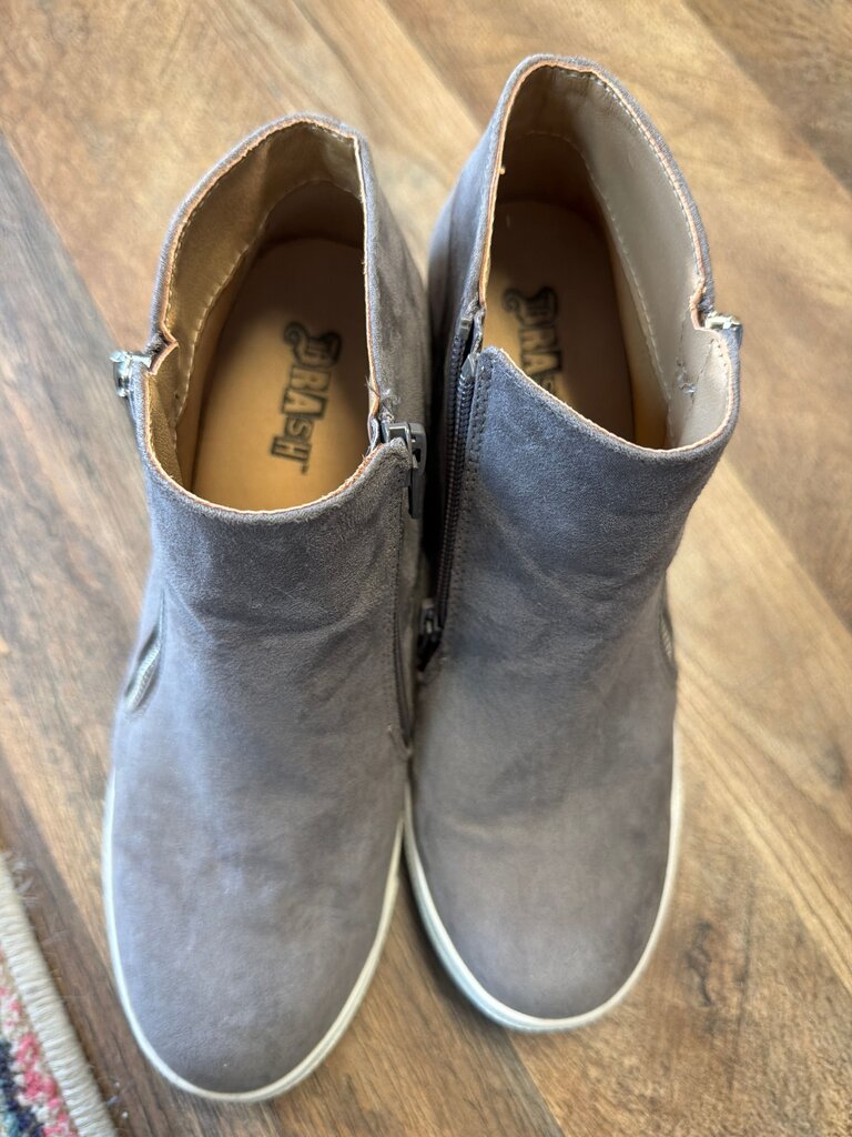 Gray Zip Ankle Boots