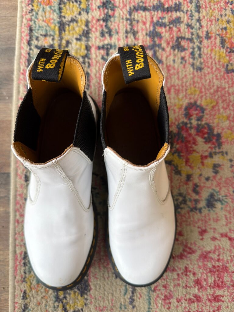 White Dr. Martens Chelsea Boots