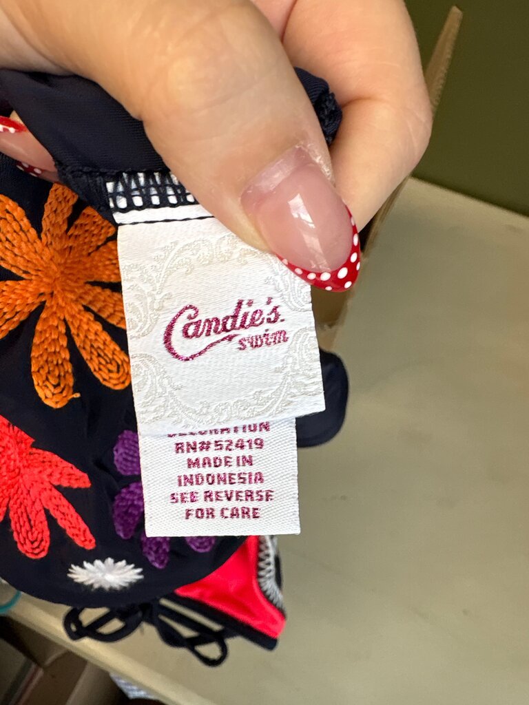 Candie's Floral Embroidered Swimsuit Top