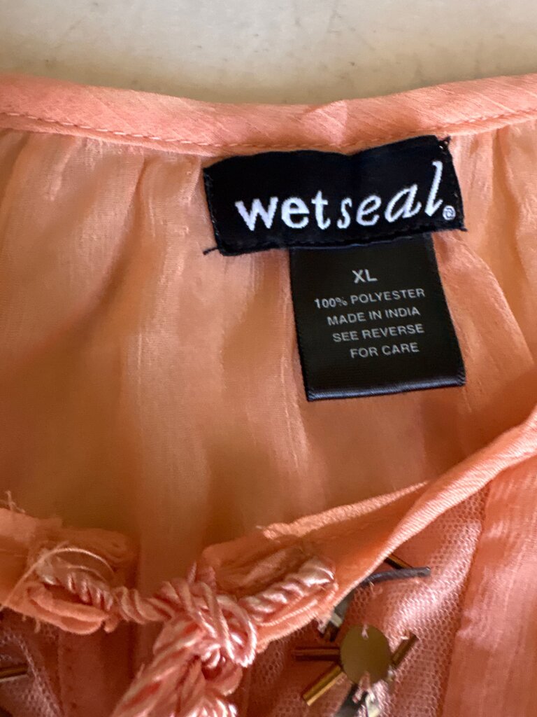 Wet Seal Embroidered Peach Blouse