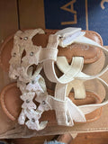 Girls' White Floral Sandals
