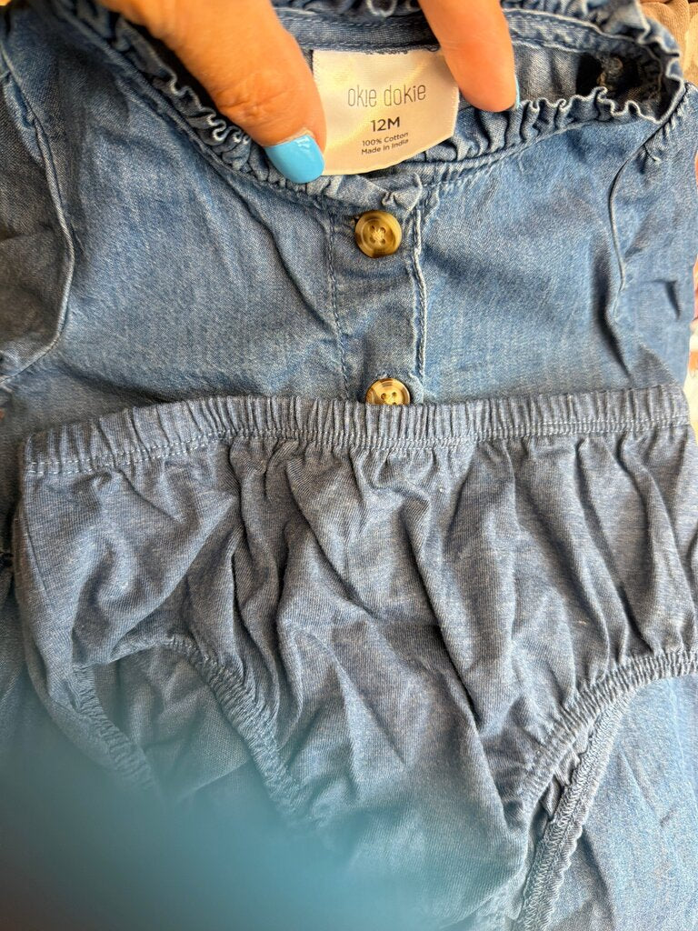 Okie Dokie Baby Denim Romper