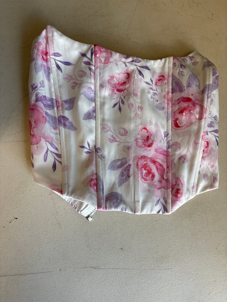 White Fox Floral Corset Top