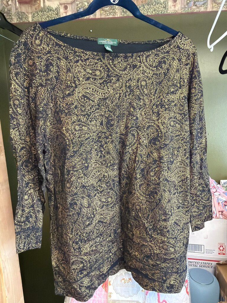 Ralph Lauren LRL Women's XL Paisley Top