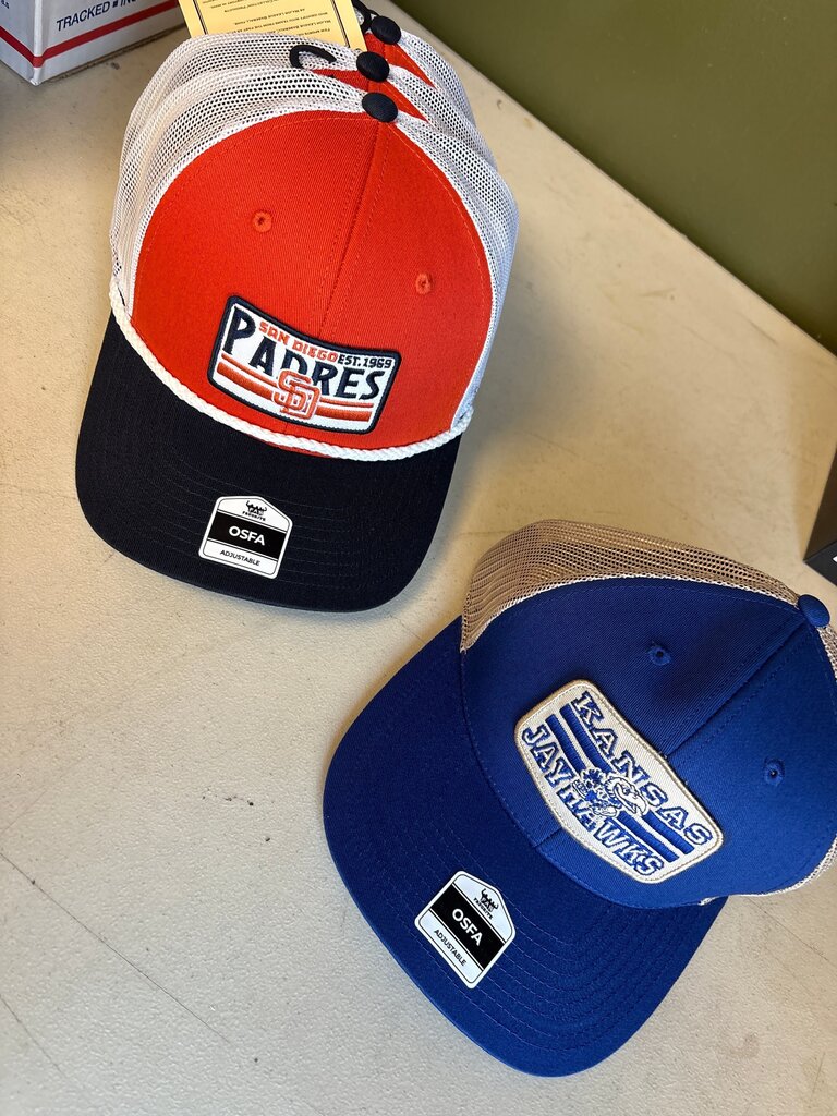 San Diego Padres and Kansas Jayhawks Caps