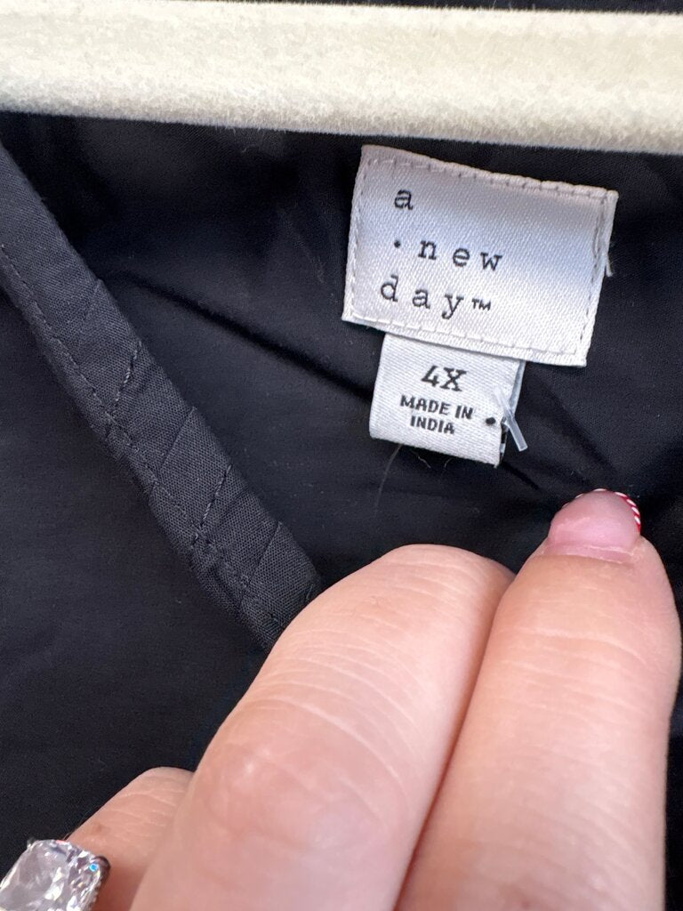 A New Day Women's Black Button-Down Top Size 4X