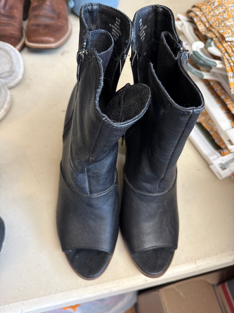 Black Open-Toe Booties