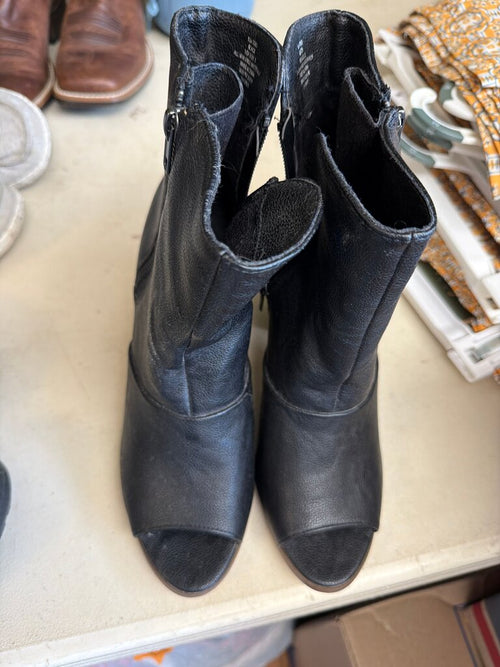 Black Open-Toe Booties