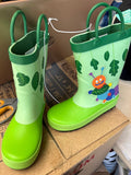 Kids Green Caterpillar Rain Boots