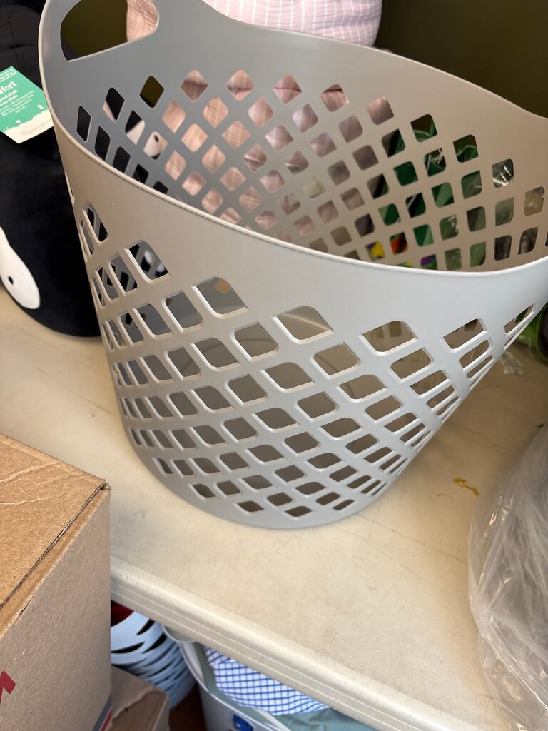 Grey Plastic Laundry Basket
