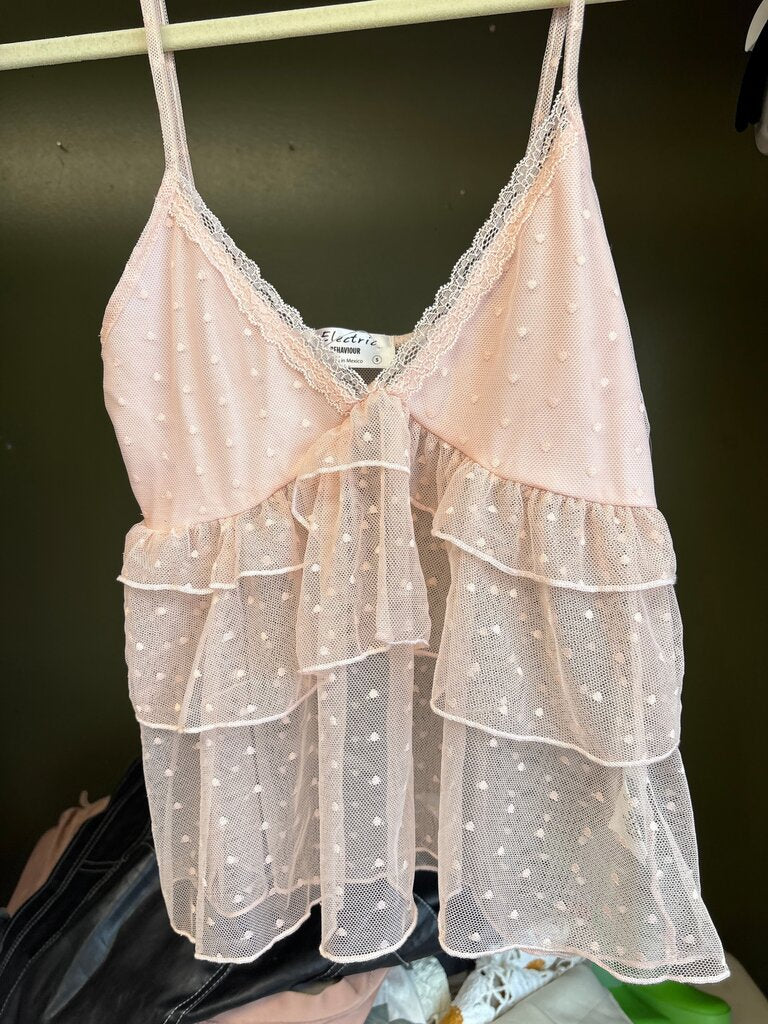 Electric Behaviour Pink Lace Camisole