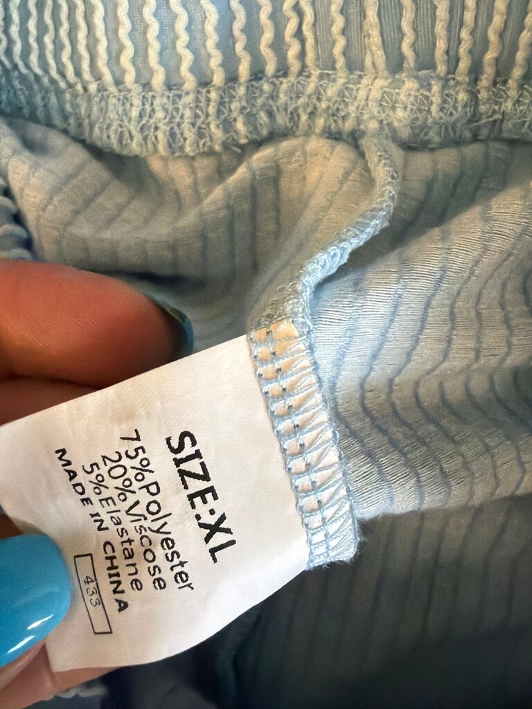 Light Blue Striped Top
