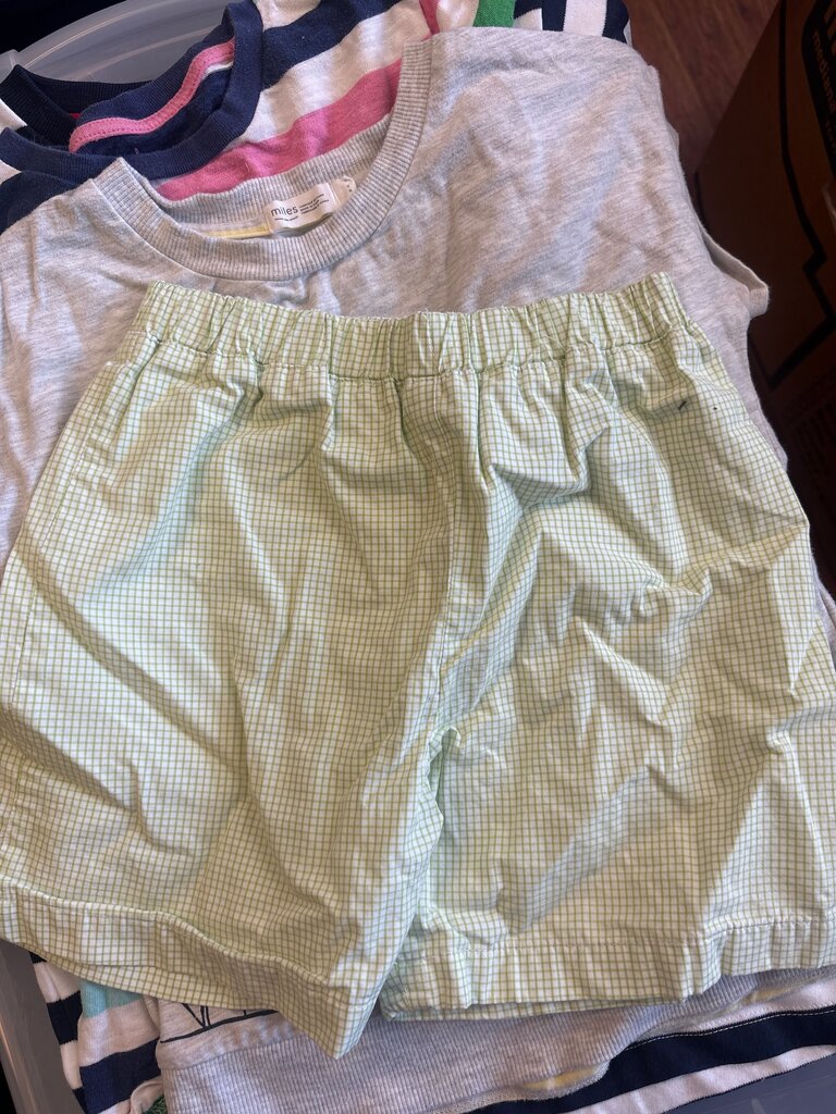 Green Gingham Boys' Shorts