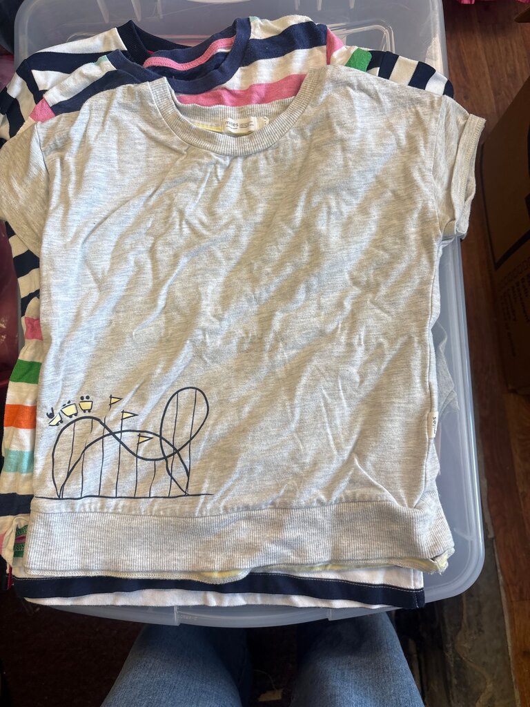Miles Kids Gray T-Shirt with Roller Coaster Design
