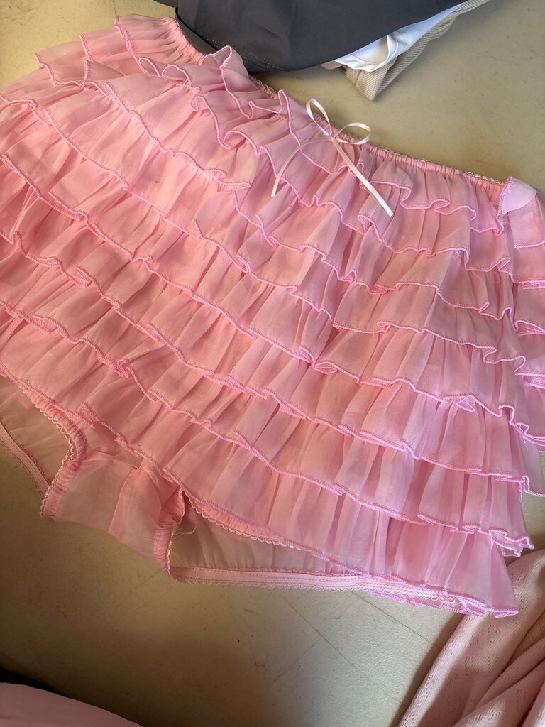 Pink Ruffled Girls Swim Bottoms
