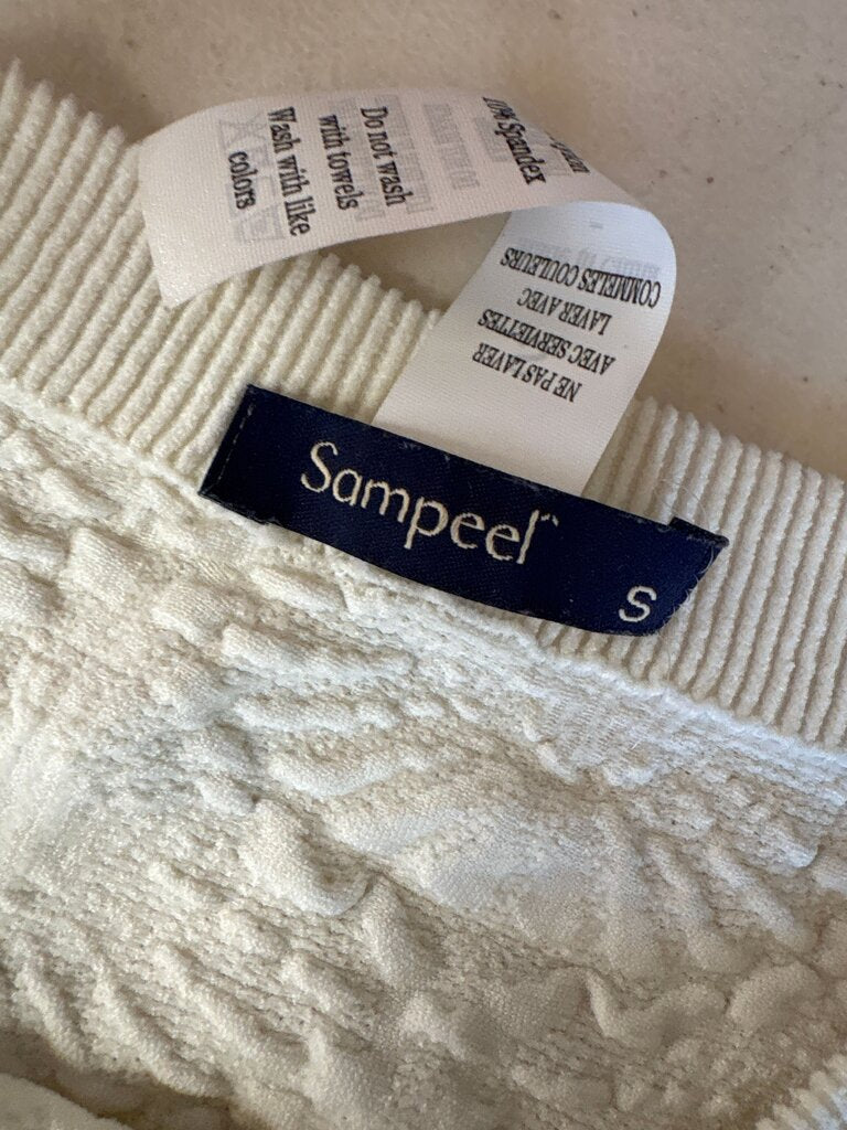 Sampeel Textured White Skirt