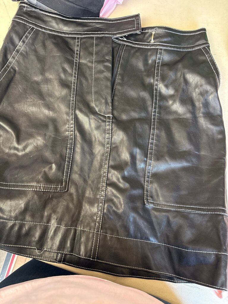 Pretty Garbage Black Leather Skirt