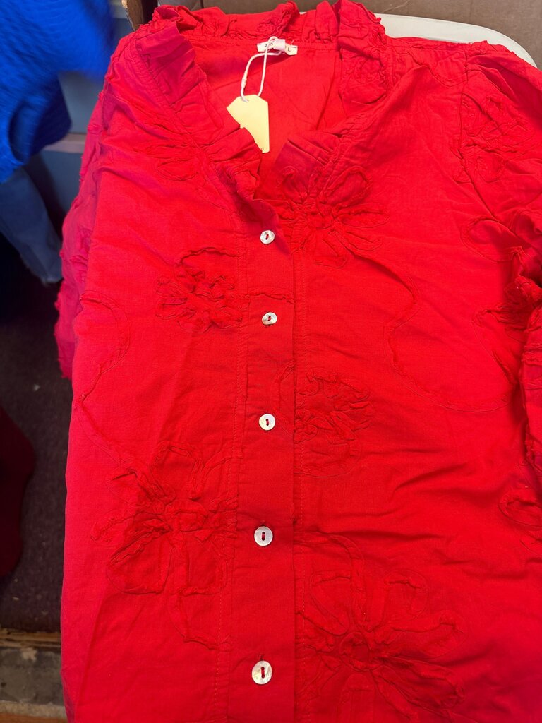 JODIFL Red Button-Up Shirt