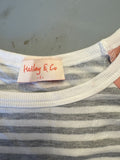 Hailey & Co. Striped Tee with Coral Sleeves