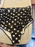 Black Polka Dot High-Waisted Swim Bottoms