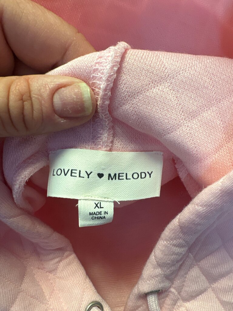Lovely Melody Pink Quilted Hoodie