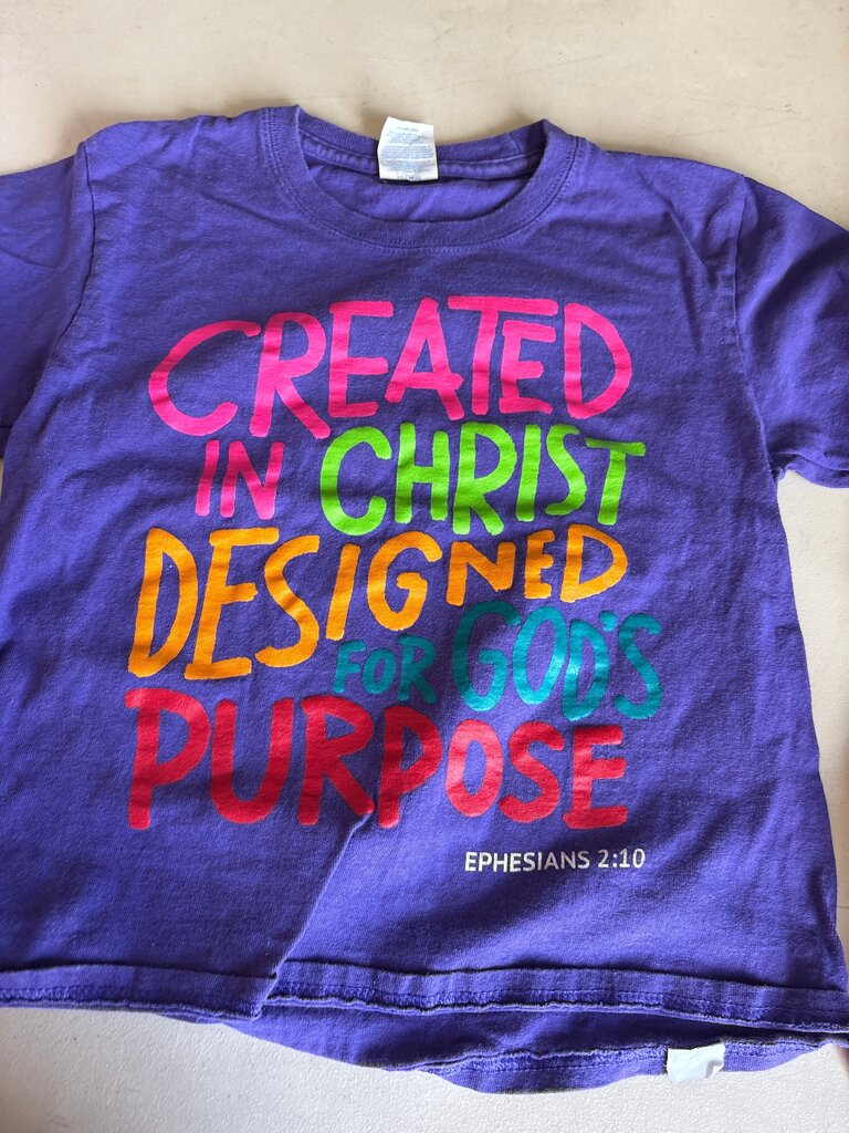 Youth Purple T-Shirt with Colorful Motivational Print