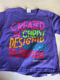 Youth Purple T-Shirt with Colorful Motivational Print