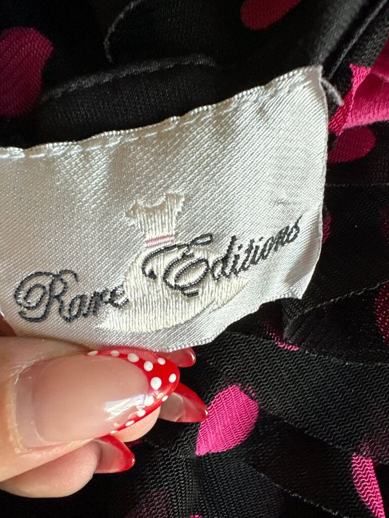 Rare Editions Black and Pink Polka Dot Dress