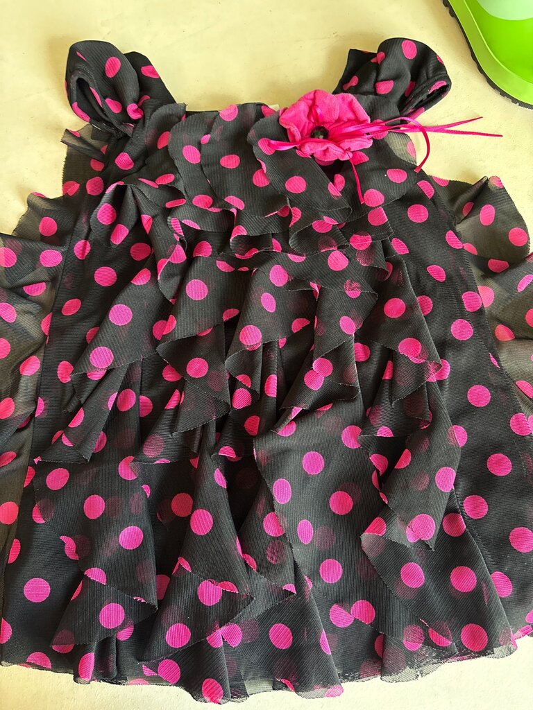 Rare Editions Black and Pink Polka Dot Dress